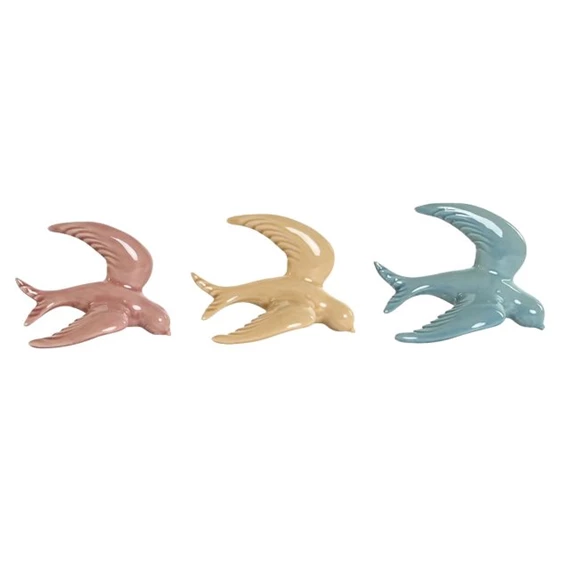 Dekoráció falra, fecske 14x6x11 cm 3 féle