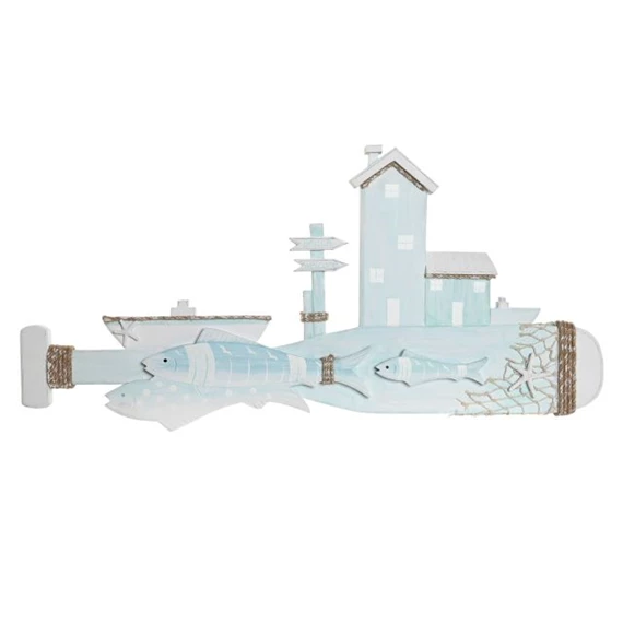 Dekoráció falra kötéllel evező 67x4x32 cm