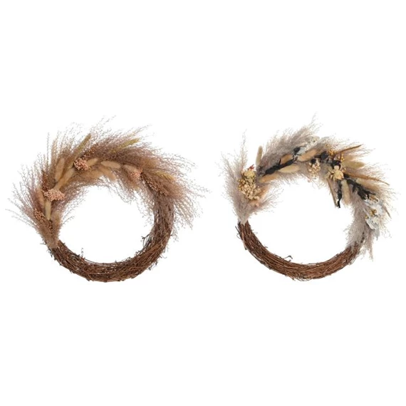 Dekoráció falra, szárazvirág dísz 33x5x33 cm 2 féle