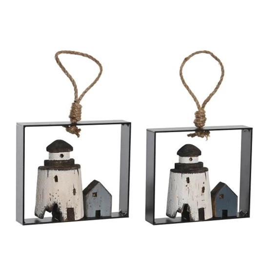 Dekoráció falra, világítótorony 15x3x13 cm 2 féle