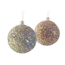 Dekoráció gömb akasztós 8x8x16 cm 2 féle
