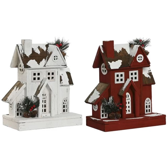 Dekoráció ház, LED-es 26x14x32 cm 2 féle