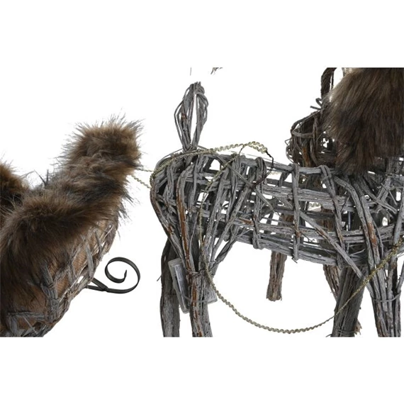 Dekoráció szett LED-es rénszarvas 58x30x30 cm S/3