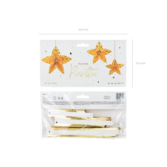 Dekorációs csillag rozetta arany S/3