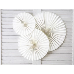 Dekorációs rozetták törtfehér 40 cm, 32 cm, 23 cm S/3