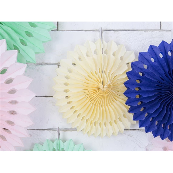 Dekorációs rozetták világos krém 20-30 cm S/3