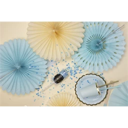 Dekorációs rozetták világoskék 20-30 cm S/3