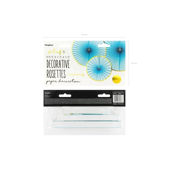 Dekorációs rozetták yummy világoskék S/3