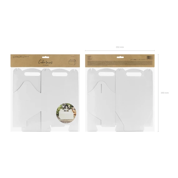 Dekoratív esküvői tortadobozok fehér 19x14x9 cm S/10