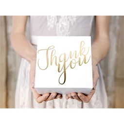 Dekoratív tortadobozok köszönöm arany 14x8,5x14 cm S/10