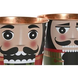 Doboz szett diótörő mintával 17,5x17,5x16,5 cm 2 féle S/2