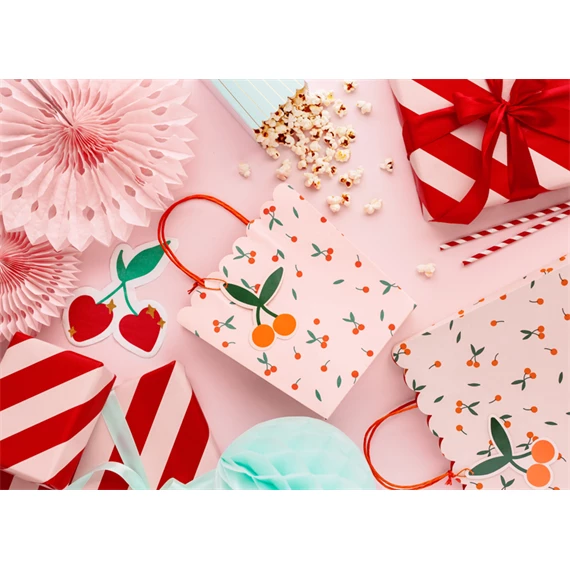 Dobozok popcornhoz csíkos világoskék 7x7x12,5 cm S/6