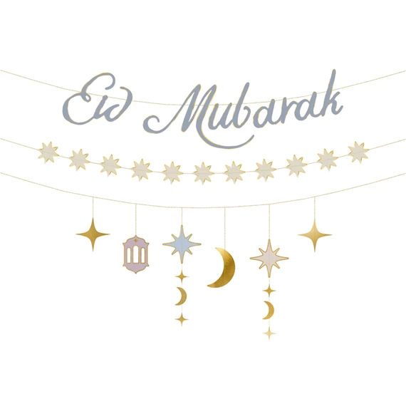 Eid mubarak banner 200 cm mix