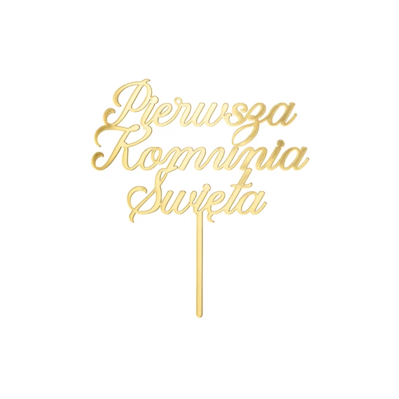 Elsőáldozás tortadísz akril 16.5 cm arany