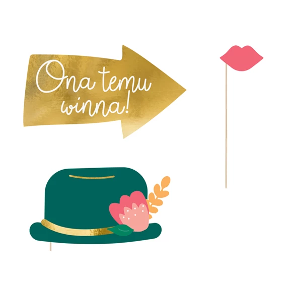 Esküvői fotó kellékek, mix 7x4 cm S/12