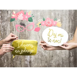 Esküvői fotó kellékek, mix 7x4 cm S/12