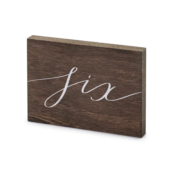 Fa asztalszám hatos 2x18x12,5 cm