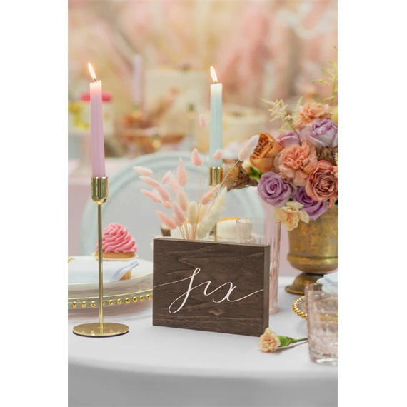 Fa asztalszám hatos 2x18x12,5 cm