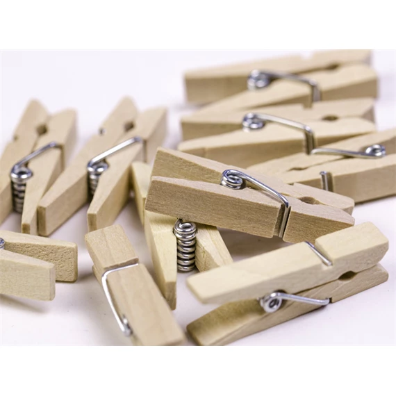 Fa csipeszek természetes fa 3,5 cm S/10