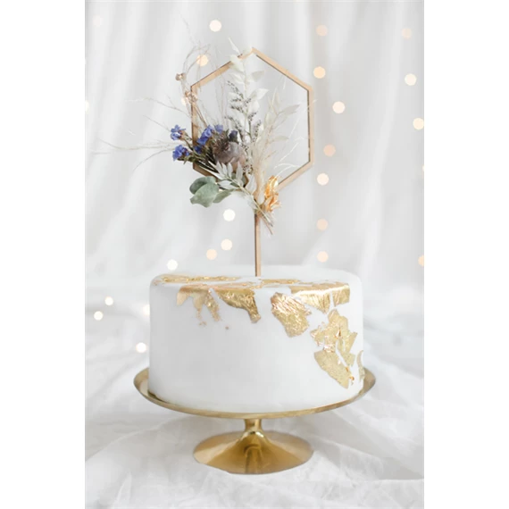 Fa tortadísz hatszög 24 cm