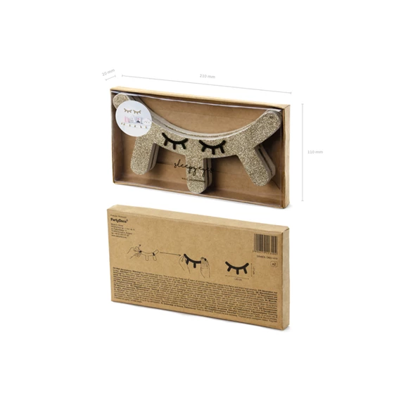 Fali dekoráció alvó szemek arany