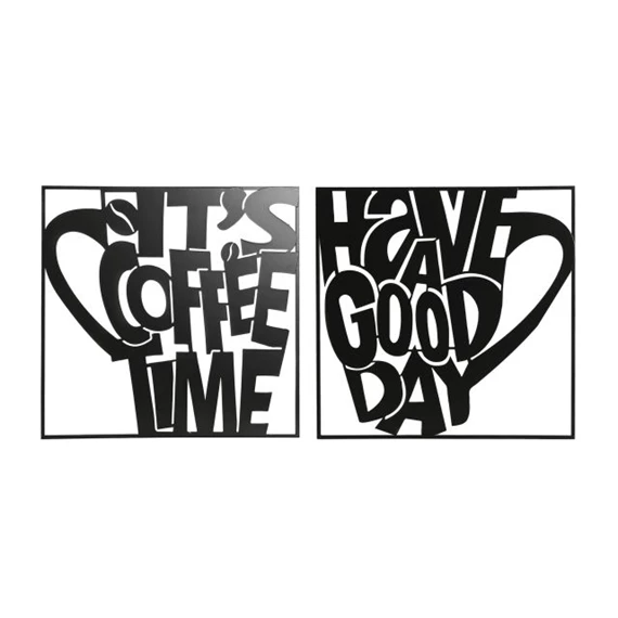 Fali dekoráció feliratos 44,5x1x44,5 cm 2 féle