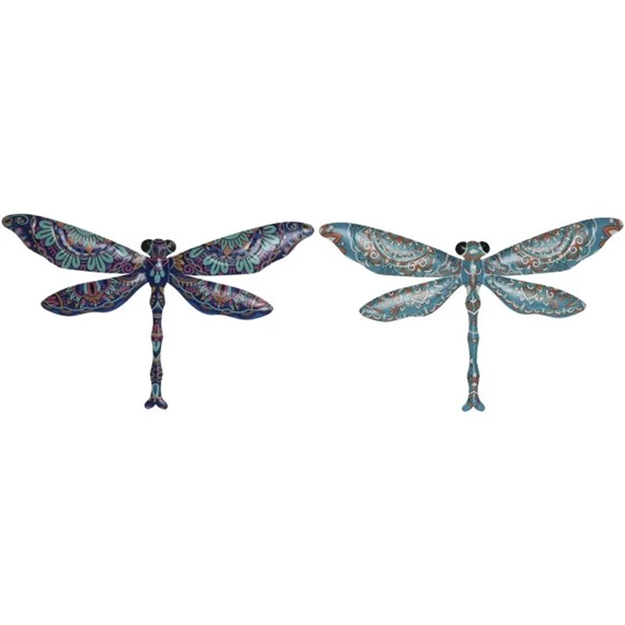 Fali dekoráció szitakötő 30x1x18,5 cm 2 féle