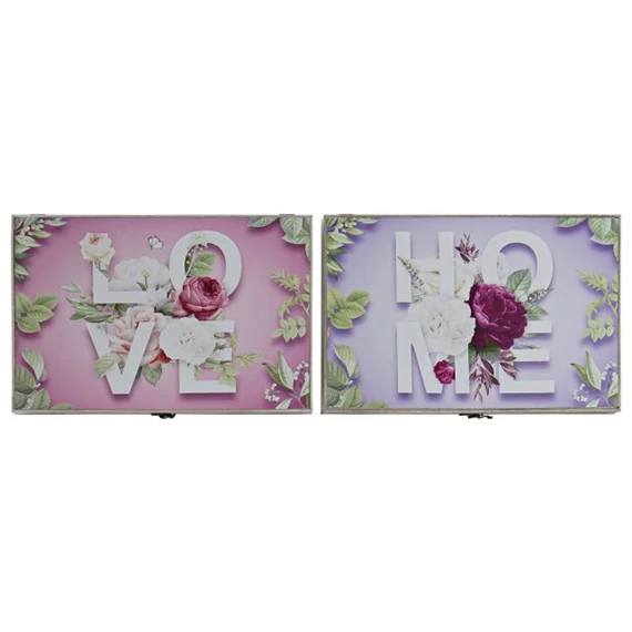 Fedődoboz "LOVE" és "HOME" feliratos 46x6x32 cm 2 féle