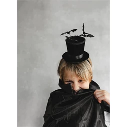 Fejpánt hengerrel és denevérekkel 19x26 cm fekete