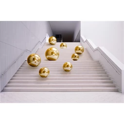 Felfújható tükörgömb, arany, kb. 60 cm