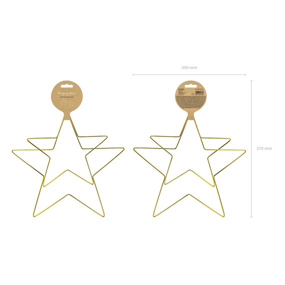 Fém függő dekoráció csillagok, mix, 20 cm és 28 cm S/2