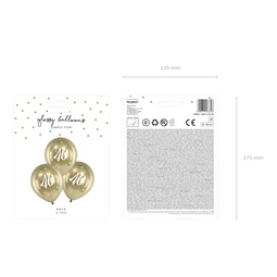 Fényes lufi 30 cm 40 arany S/6