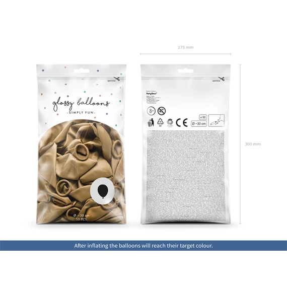 Fényes lufi 30 cm arany S/50