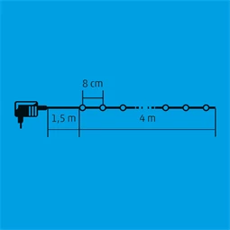 LED-es beltéri fényfüzér, 50 LED, 4 m