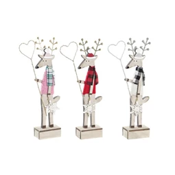 Figura LED-es rénszarvas 11x4x27 cm 3 féle