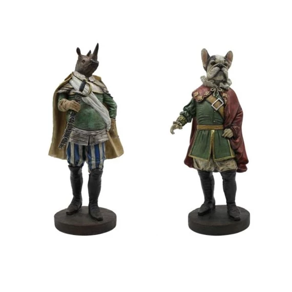 Figura Napóleon kutya és rinocérosz 20x15x42 cm 2 féle