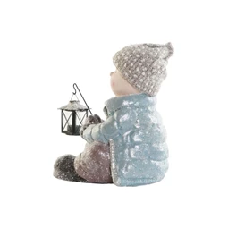 Figura kisfiú, kislány lámpással 29x18x34 cm 2 féle