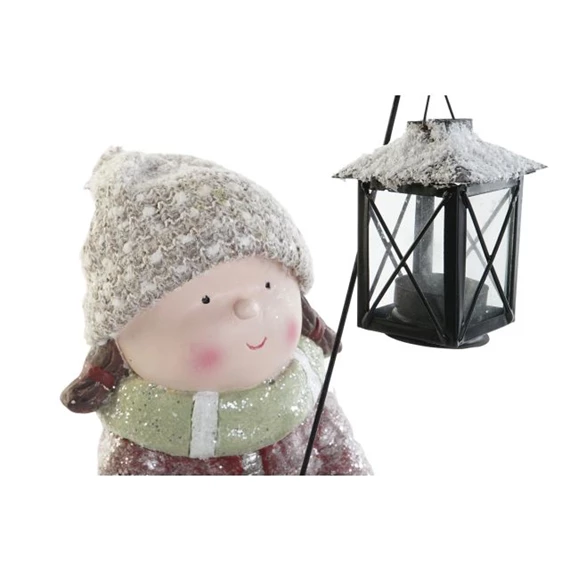 Figura kisfiú, kislány lámpással 29x18x34 cm 2 féle