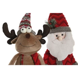 Figura rénszarvas, Mikulás teleszkópos 23x13x94 cm 2 féle