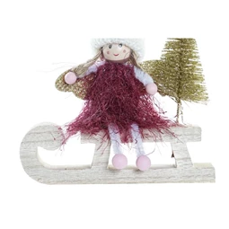 Figura tündér szánkóval 14x5x14 cm 2 féle