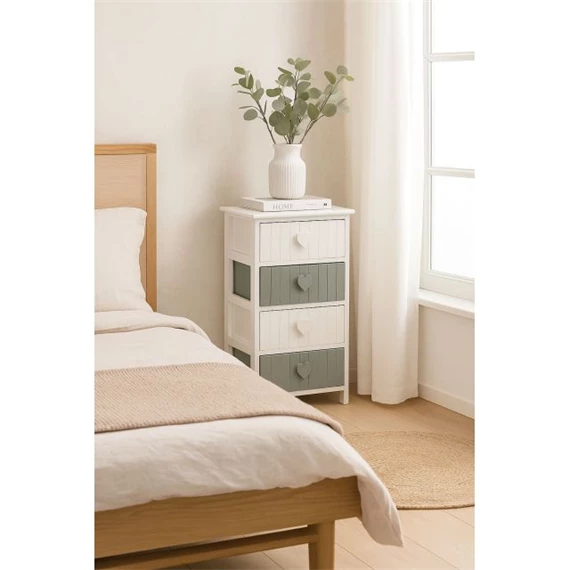 Fiókos szekrény szív alakú fogantyúval 40x29x73 cm