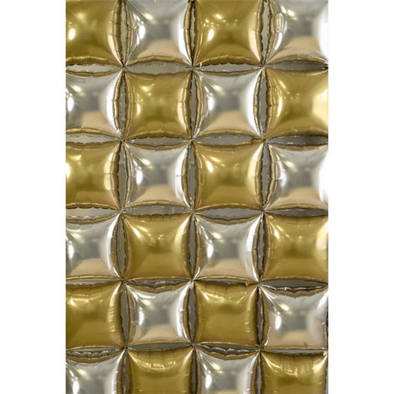 Fólia lufi függöny kétoldalas négyzet, arany-ezüst, 35x35 cm S/4