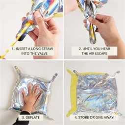 Fólia lufi függöny kétoldalas négyzet, arany-ezüst, 35x35 cm S/4