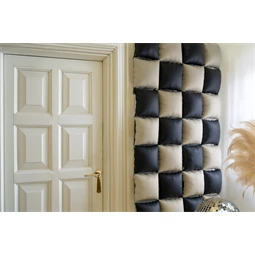 Fólia lufi függöny kétoldalas négyzet, fekete-bézs, 35x35 cm S/4