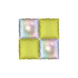 Fólia lufi függöny kétoldalas négyzet irizáló-neon sárga 35x35 cm S/4
