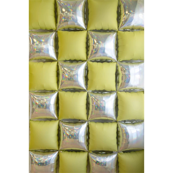 Fólia lufi függöny kétoldalas négyzet irizáló-neon sárga 35x35 cm S/4