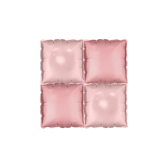 Fólia lufi függöny kétoldalas négyzet, poros rózsa, 35x35 cm S/4