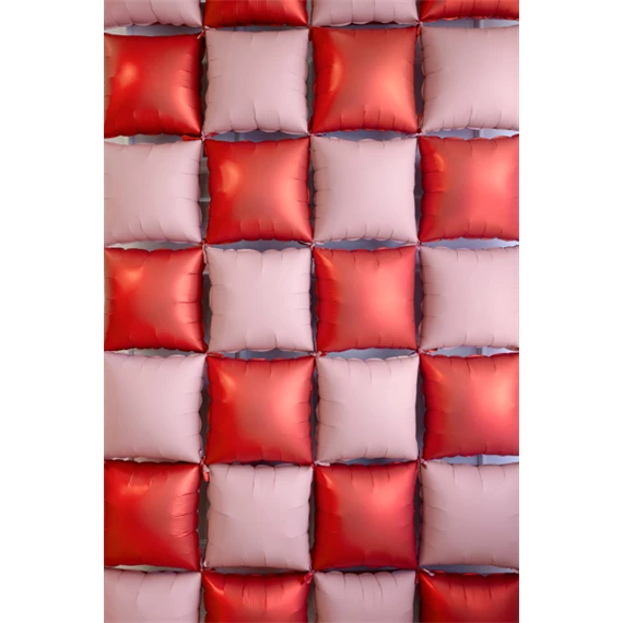 Fólia lufi függöny kétoldalas négyzet, rózsaszín-piros, 35x35 cm S/4