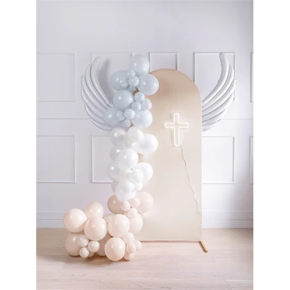 Fólia lufi girlandhoz, szárnyak, 104x60 cm fehér S/2
