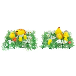 Fű csibével, tojással 15 cm